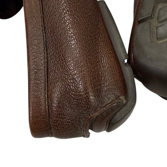 Bally Mens Waldan Driving Loafer Shoes Brown Leather Red Cream Stripe Size US 9? - Picture 11 of 16